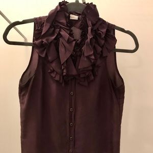 100% Silk Romantic Ruffled Blouse